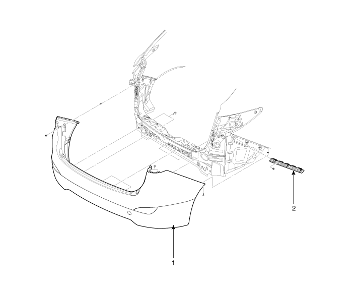 Hyundai Tucson - Rear Bumper Components and Components Location - Bumper